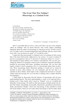The Event That Was Nothing : Miscarriage as a Liminal Event