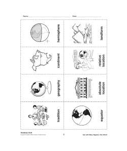 tradition geography continent hemisphere equator absolute location