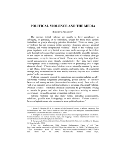 Political Violence and the Media - Marquette Law Scholarly Commons