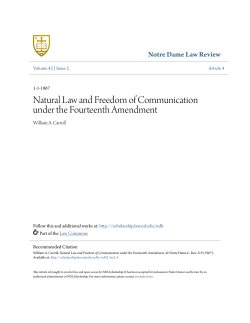 Natural Law and Freedom of Communication under the Fourteenth