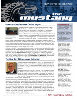 Summer 2014 - University of Southwest