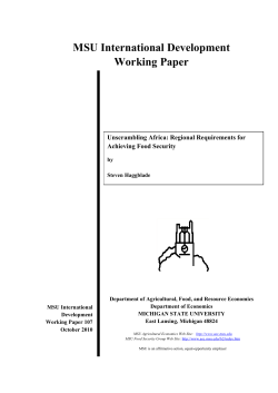 MSU International Development Working Paper