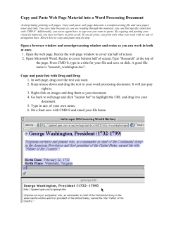 Copy and Paste Web Page Material into a Word Processing Document