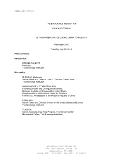 Transcript - Brookings Institution