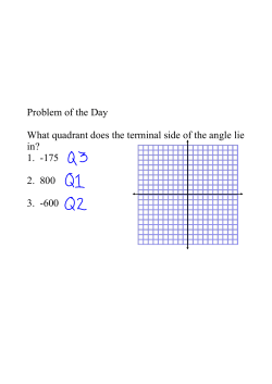 Problem of the Day What quadrant does the terminal side of the