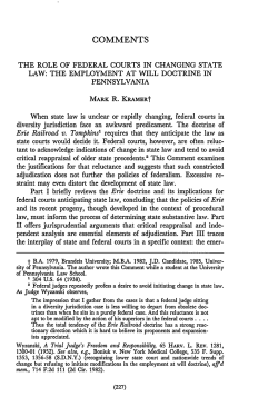 Role of Federal Courts In Changing State Law
