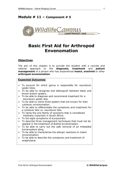 Basic First Aid for Arthropod Envenomation