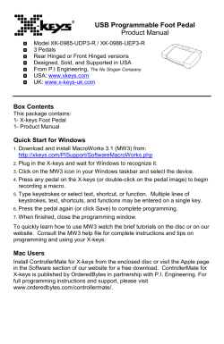 XK-3 Foot Pedal Product Manual