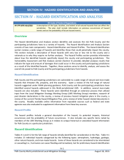Section IV. Hazard Identification and Analysis