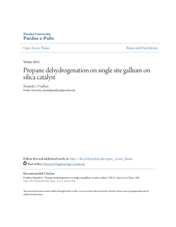 Propane dehydrogenation on single site gallium on - Purdue e-Pubs