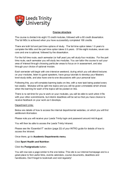 Course structure The course is divided into eight 15 credit modules