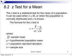 8.2 z Test for a Mean