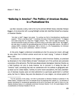 "Believing in America": The Politics of American
