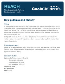 Dyslipidemia and obesity