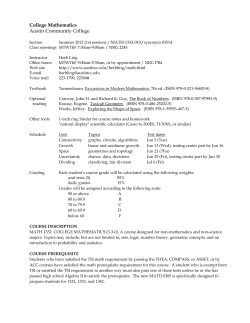 College Mathematics Austin Community College
