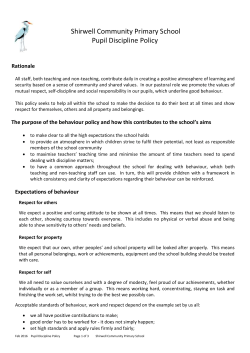 Behaviour Policy our Policy