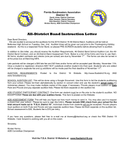 All-District Band Instruction Letter