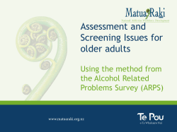 Assessment and screening issues for older adults. Using