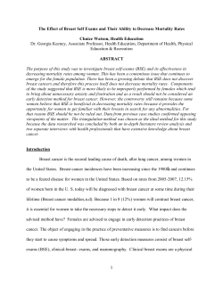 The Effect of Breast Self Exams and Their Ability to Decrease