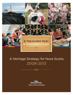 A Heritage Strategy for Nova Scotia