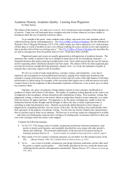 Learning from Plagiarism
