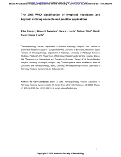 The 2008 WHO classification of lymphoid