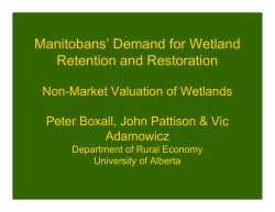 M it b ` D d f W tl d M it b ` D d f W tl d Manitobans` Demand for