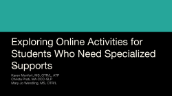 Exploring Online Activities for Students Who Need Specialized