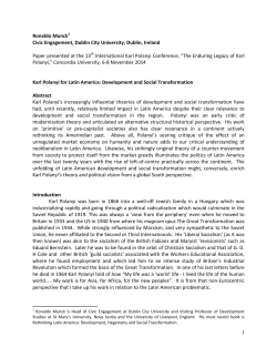 Karl Polanyi for Latin America
