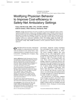 Modifying Physician Behavior to Improve Cost - DataPro