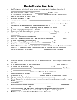 Chemical Bonding Study Guide