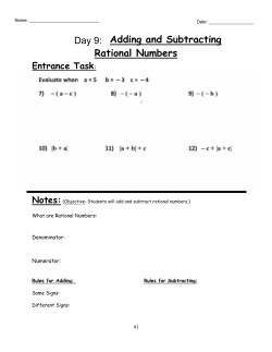 Adding and Subtracting Rational Numbers