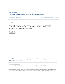 Book Review: A Selection of Cases Under the Interstate Commerce