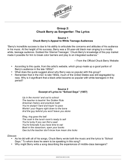 Group 2: Chuck Berry as Songwriter: The Lyrics