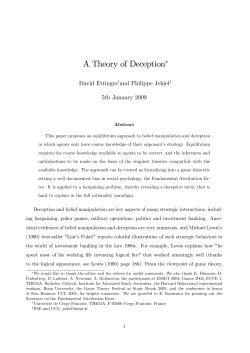 A Theory of Deception (pdf )