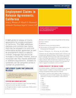 Employment Claims in Release Agreements: California