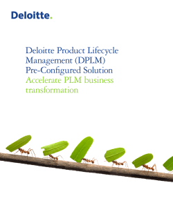 Deloitte Product Lifecycle Management (DPLM) Pre