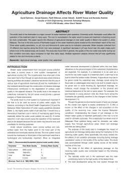 Agriculture Drainage Affects River Water Quality