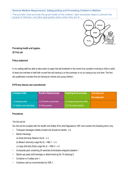 General Welfare Requirement: Safeguarding and Promoting