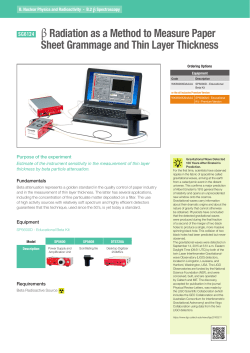 &beta; Radiation as a Method to Measure Paper Sheet