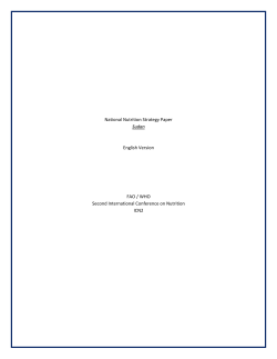 National Nutrition Strategy Paper Sudan English Version FAO