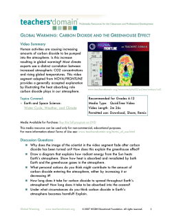 Global Warming: Carbon Dioxide and the Greenhouse Effect