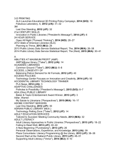 Cumulative Index 2012 to 2015 - American Library Association