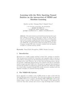 Learning with the Web: Spotting Named Entities on the