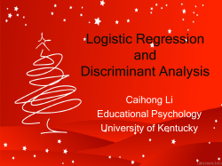 Logistic Regression and Discriminant Analysis