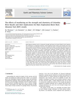 The effects of weathering on the strength and chemistry of Columbia