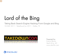 Lord of the Bing: Taking back search engine hacking from