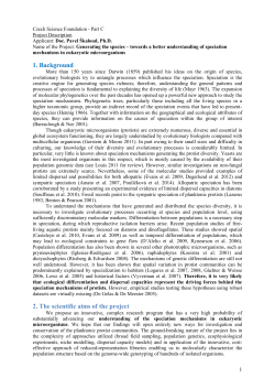 Generating the species