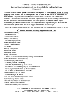 Fourth Grade - Reverend Brown School