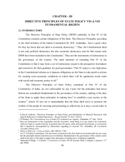 CHAPTER - III DIRECTIVE PRINCIPLES OF STATE POLICY VIS